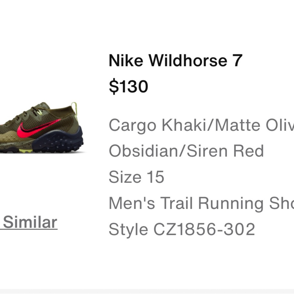Nike Olive and Red Trail Running Shoes - Picture 5 of 5